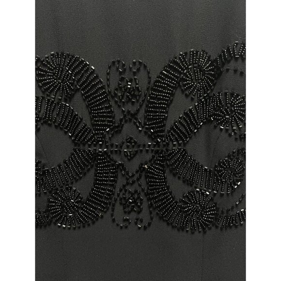 Marianna Vintage Black Short Sleeve Beaded Evening Cocktail Dress - Picture 4 of 7